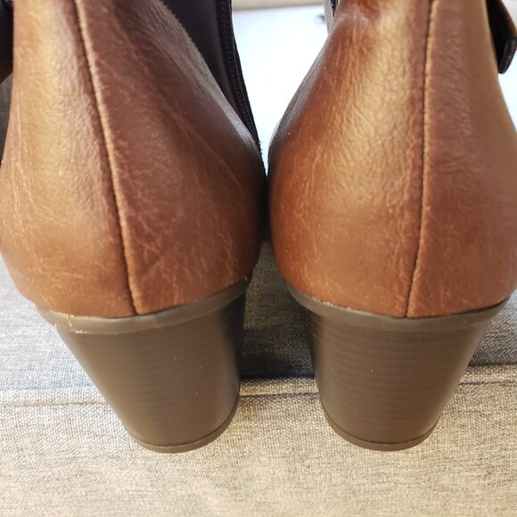 BNWoT AEROSOLES INVITATION rustic earthy brown (9) heel boots - Picture 5 of 8
